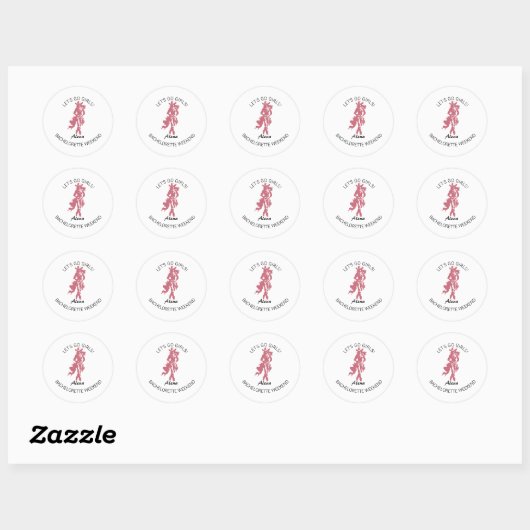 Cowgirl Crew Bachelorette Feest Ronde Sticker (Vel)