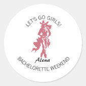 Cowgirl Crew Bachelorette Feest Ronde Sticker (Voorkant)
