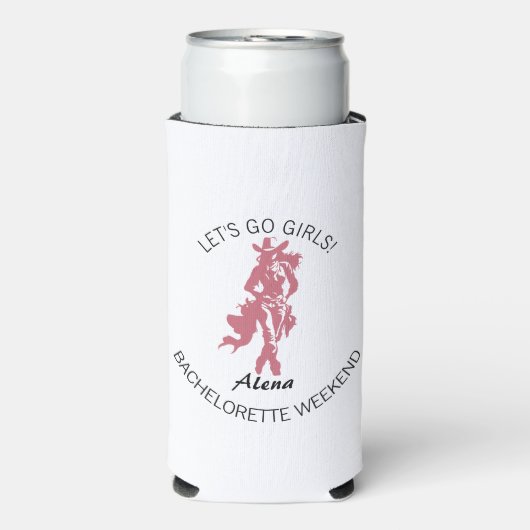 Cowgirl Crew Bachelorette Feest Seltzer Blikjeskoeler (Seltzer Voorkant)