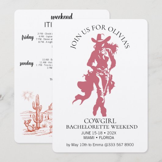 Cowgirl Crew Meisjesuitje Kaart (Voorkant / Achterkant)