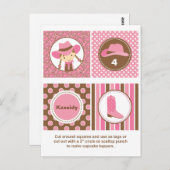 Cowgirl Cupcake Toppers Briefkaart (Voorkant / Achterkant)