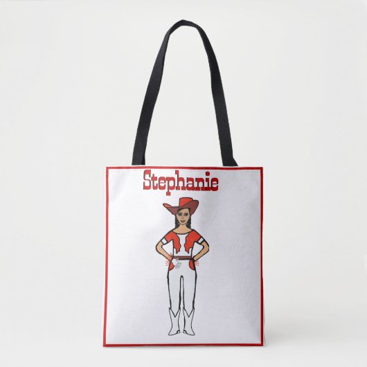 Cowgirl Dancer Tas White Red Fringe B (Voorkant)