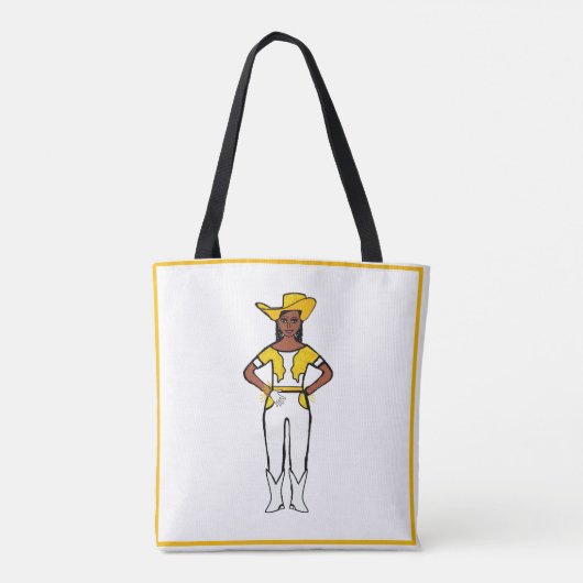 Cowgirl Dancer Tas Wit Geel Fringe A (Achterkant)