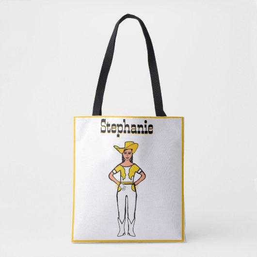 Cowgirl Dancer Tas Wit Geel Fringe B (Voorkant)