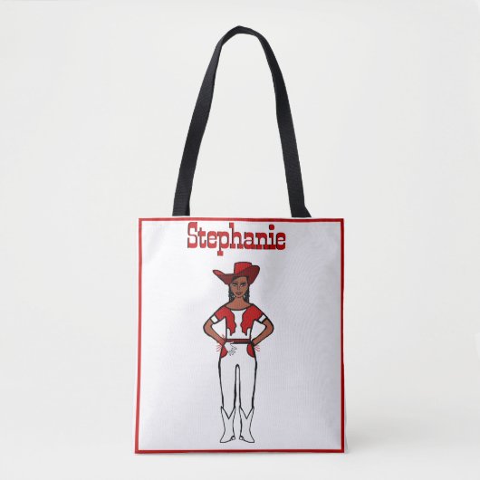 Cowgirl Dancer Tas Witte Rode Fringe A (Voorkant)