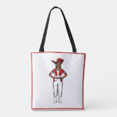 Cowgirl Dancer Tas Witte Rode Fringe A (Achterkant)