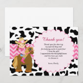 Cowgirl Dank je wel Bedankkaart (Voorkant / Achterkant)