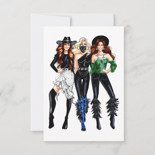  Cowgirl Dank je wel Bedankkaart (Voorkant)