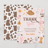 Cowgirl Dank je wel | Meisje Wester Hartelijk dank Bedankkaart (Voorkant / Achterkant)