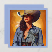 Cowgirl-Dank u kaarten-Blank briefkaarten (set 10) (Voorkant / Achterkant)