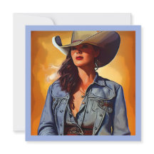 Cowgirl-Dank u kaarten-Blank briefkaarten (set 10)