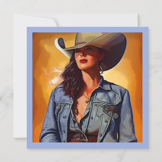 Cowgirl-Dank u kaarten-Blank briefkaarten (set 10) (Voorkant)