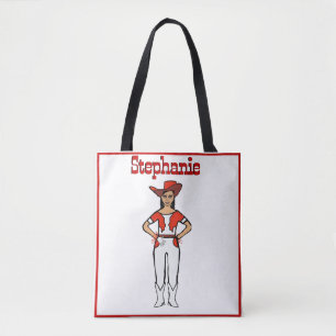 Cowgirl Danser Tote Wit Rode Franje B Bag