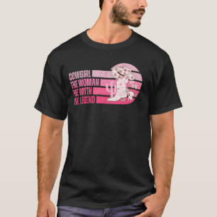 Cowgirl De vrouw De mythe De legende Westerne graa T-shirt