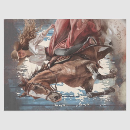 Cowgirl Decoupage Tissuepapier (Voorkant)