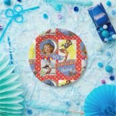 Cowgirl die de Westerne partij Roping Papieren Bordje (Feest)