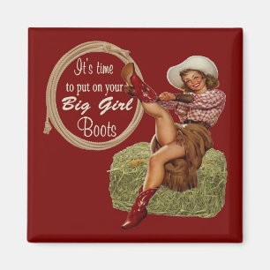 Cowgirl die je grote meisjesboeken aandoet magneet