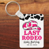 Cowgirl Disco Bachelorette Koop De Bruid Een Drink Sleutelhanger (Voorkant)