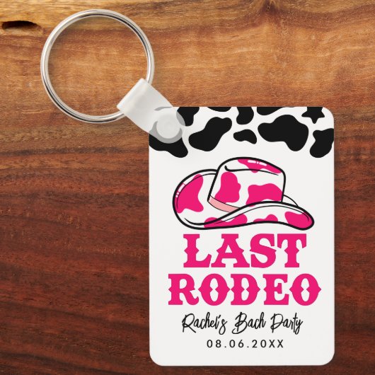 Cowgirl Disco Bachelorette Koop De Bruid Een Drink Sleutelhanger (Voorkant)