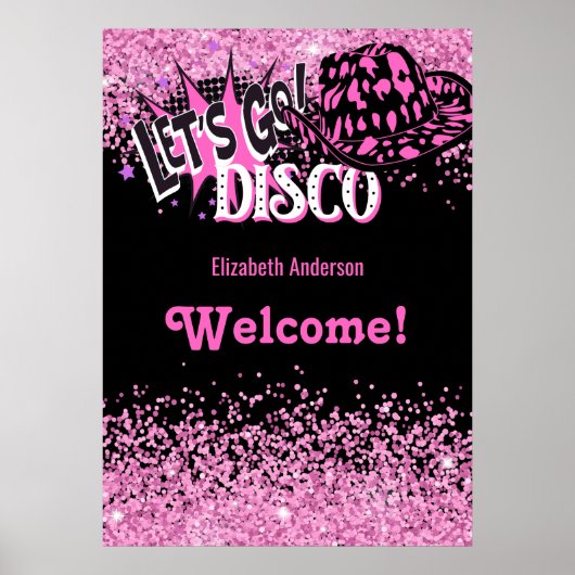 Cowgirl Disco Bachelorette Lets Go Last Ride Rodeo Poster (Voorkant)