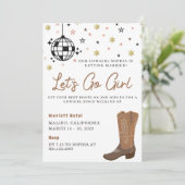 Cowgirl Disco Bachelorette Let's Go Meisjes Kaart (Staand voorkant)