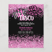 COWGIRL DISCO BACHELORETTE roze zwarte Glitter Inv Flyer (Voorkant)