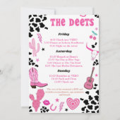 Cowgirl Disco Bachelorette Weekend Route Kaart (Achterkant)