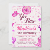 Cowgirl Disco Feest Bewerkbare Uitnodiging (Voorkant)