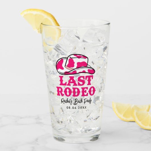 Cowgirl Disco Laatste Rodeo Bachelorette Glas (Voorkant ijs)