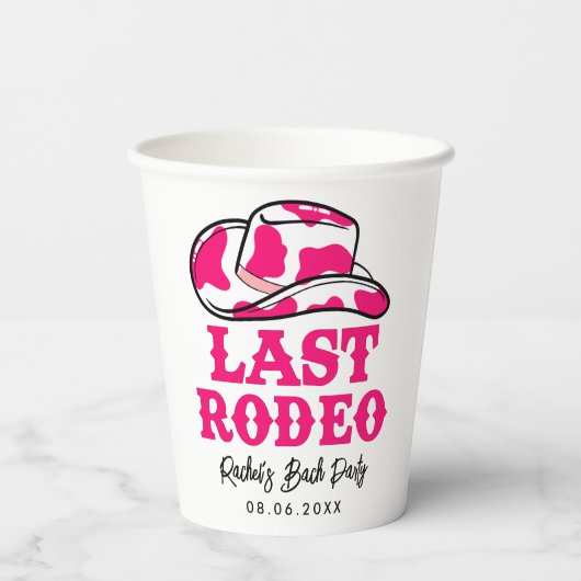 Cowgirl Disco Laatste Rodeo Bachelorette Papieren Bekers (Achterkant)