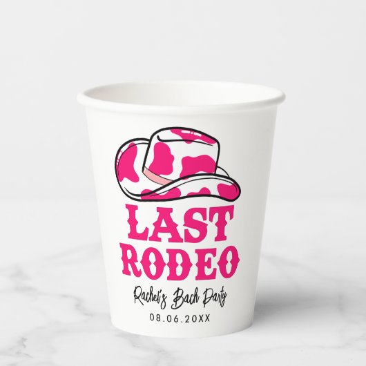 Cowgirl Disco Laatste Rodeo Bachelorette Papieren Bekers (Voorkant)
