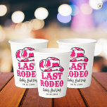 Cowgirl Disco Laatste Rodeo Bachelorette Papieren Bekers<br><div class="desc">Een leuk cowgirl-ontwerp met roze letters</div>