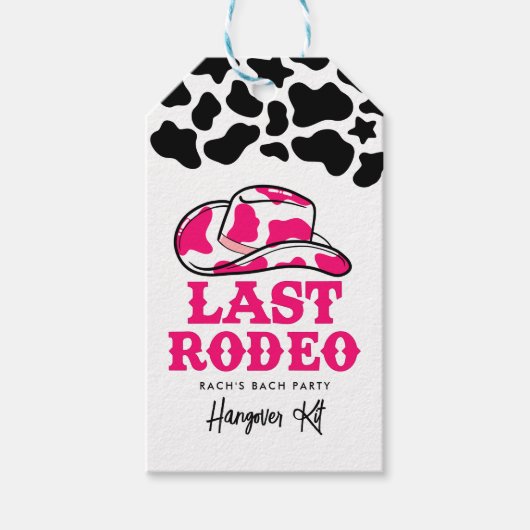 Cowgirl Disco Last Rodeo Bachelorette Hangover Kit Cadeaulabel (Voorkant)