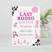 Cowgirl Disco Last Rodeo Bachelorette Kaart (Staand voorkant)
