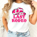 Cowgirl Disco Last Rodeo Bachelorette T-Shirt<br><div class="desc">Een leuk cowgirl ontwerp met opwindend roze en oranje detail</div>