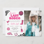 Cowgirl Disco Last Rodeo Bachelorette Weekend Invi Kaart (Voorkant)