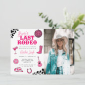 Cowgirl Disco Last Rodeo Bachelorette Weekend Invi Kaart (Staand voorkant)