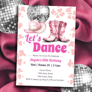 Cowgirl Disco PINK Dance Party Volwassen Verjaarda Kaart