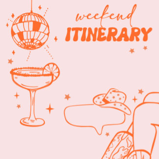 Cowgirl Disco Rodeo Bachelorette Weekend Kaart