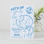 Cowgirl Disco Rodeo Bachelorette Weekend Kaart (Staand voorkant)