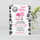 Cowgirl Disco Rodeo Westerne Verjaardagsuitnodigin Kaart (Staand voorkant)