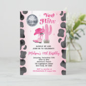 Cowgirl Disco Rodeo Westerne Verjaardagsuitnodigin Kaart (Staand voorkant)