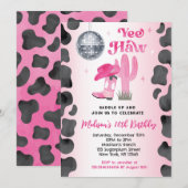 Cowgirl Disco Rodeo Westerne Verjaardagsuitnodigin Kaart (Voorkant / Achterkant)