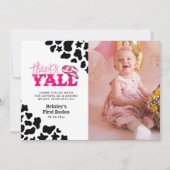 Cowgirl Disco Roze Eerste Rodeo Bedankt Y'all Kaart (Voorkant)