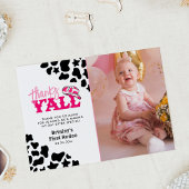 Cowgirl Disco Roze Eerste Rodeo Bedankt Y'all Kaart