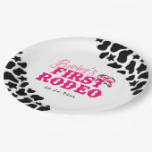 Cowgirl Disco Roze Eerste Rodeo Papieren Bordje (Gekanteld)