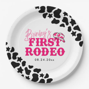 Cowgirl Disco Roze Eerste Rodeo Papieren Bordje