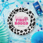 Cowgirl Disco Roze Eerste Rodeo Papieren Bordje (Feest)