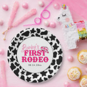 Cowgirl Disco Roze Eerste Rodeo Papieren Bordje (Feest)