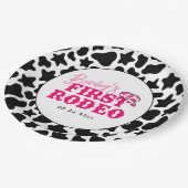 Cowgirl Disco Roze Eerste Rodeo Papieren Bordje (Gekanteld)
